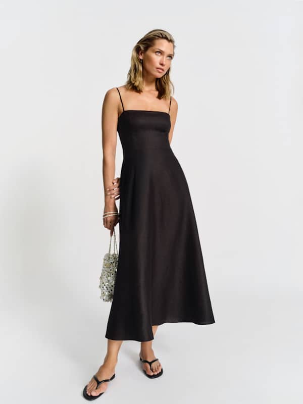 Monette Linen Dress - Black